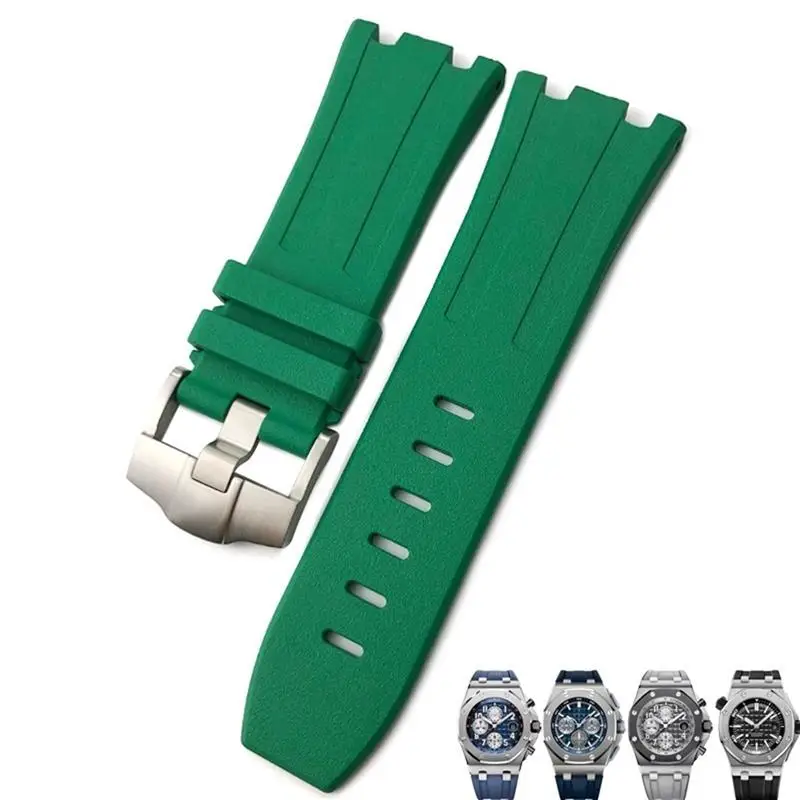 Natural Resin Fluorine Rubber 28mm Watchband Replacement For Audemars Royal Oak Piguet Offshore For AP Watch Strap
Natural Resin Fluorine Rubber 28mm Watchband Replacement For Audemars Royal Oak Piguet Offshore For AP Watch Strap