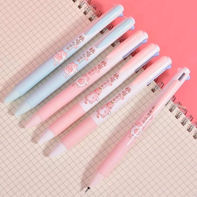 6 pcs Random Kawaii Peach Cat Cartoon 4 Colored Mechanical Gel Ink Pens Cute Stationery School Office Writing Supplies Gift
6 pcs Random Kawaii Peach Cat Cartoon 4 Colored Mechanical Gel Ink Pens Cute Stationery School Office Writing Supplies Gift