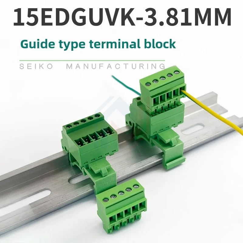 Solder-free rail terminal 15EDG-UVK-3.81mm 2P3P4P5P6P7P8P9P10P-20P with KA track 35mm fixed up and down plug and unplug butt
Solder-free rail terminal 15EDG-UVK-3.81mm 2P3P4P5P6P7P8P9P10P-20P with KA track 35mm fixed up and down plug and unplug butt