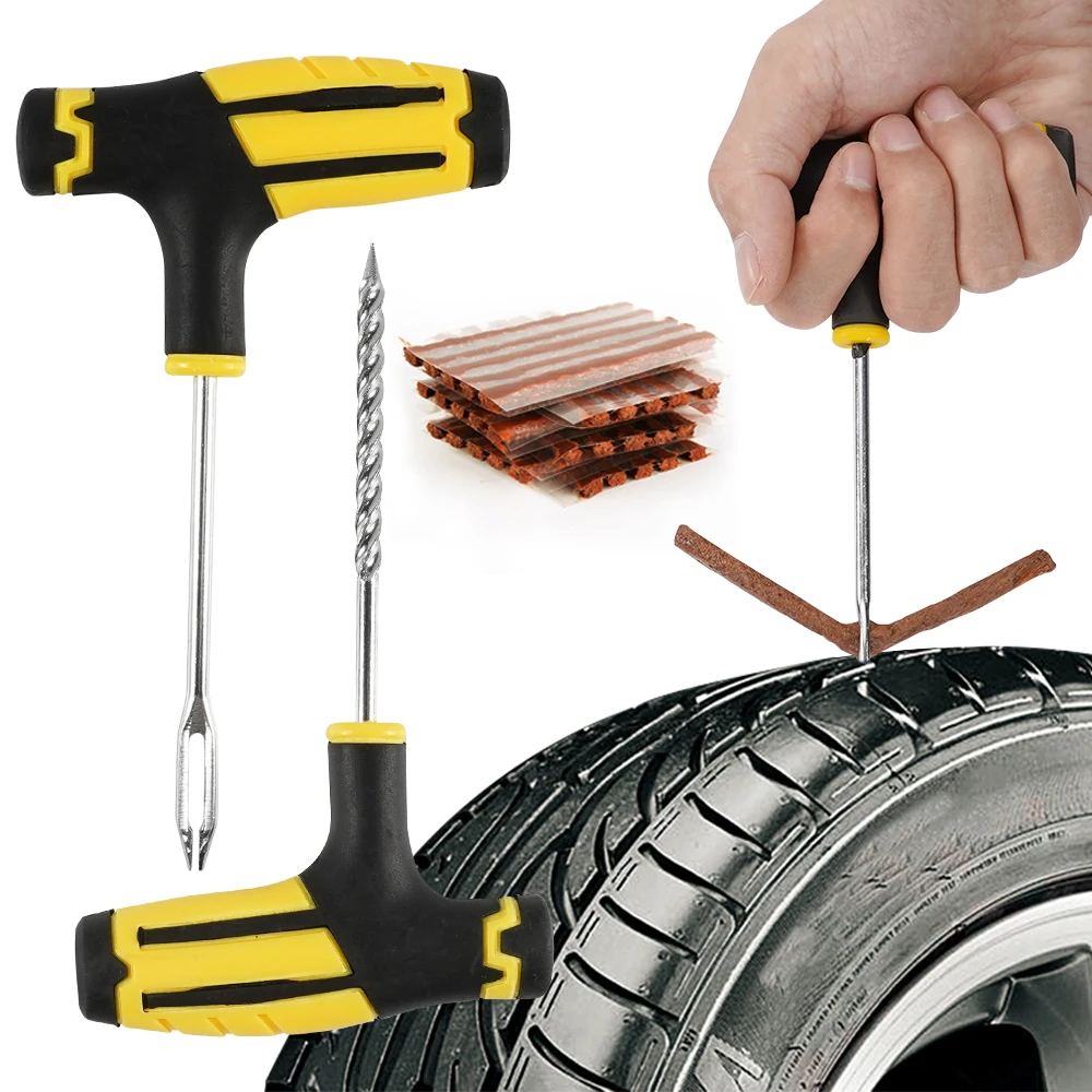 Car Tire Repair Tools Kit with Rubber Strips Tubeless Tyre Puncture Studding Plug Set for Truck Motorcycle Car Accessories
Car Tire Repair Tools Kit with Rubber Strips Tubeless Tyre Puncture Studding Plug Set for Truck Motorcycle Car Accessories