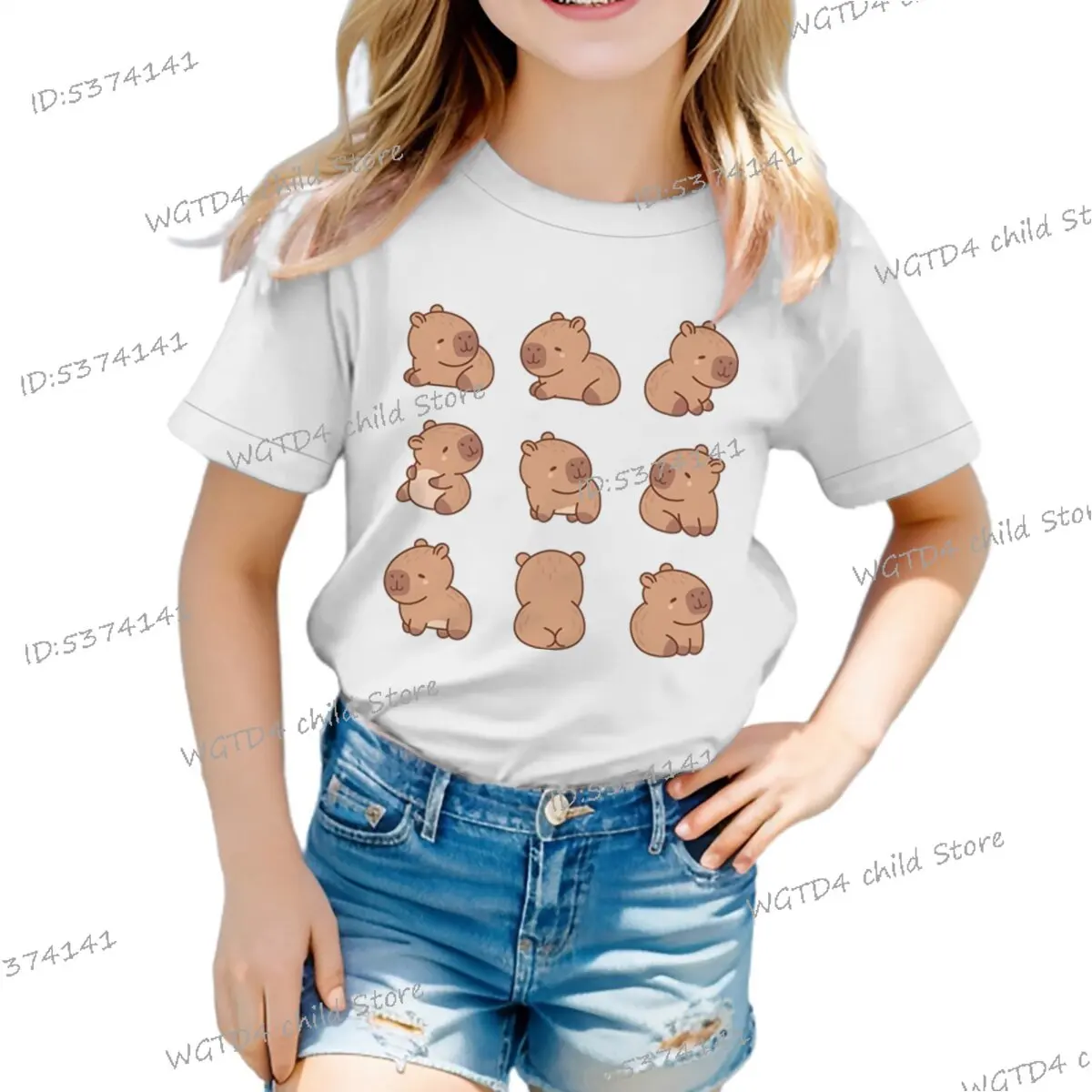 Funny Cute Capybara Series Short Sleeve T-shirt Cartoon Boys Girls O-neck T Shirts Creative Capybara Lover Gift Kids Clothing
Funny Cute Capybara Series Short Sleeve T-shirt Cartoon Boys Girls O-neck T Shirts Creative Capybara Lover Gift Kids Clothing