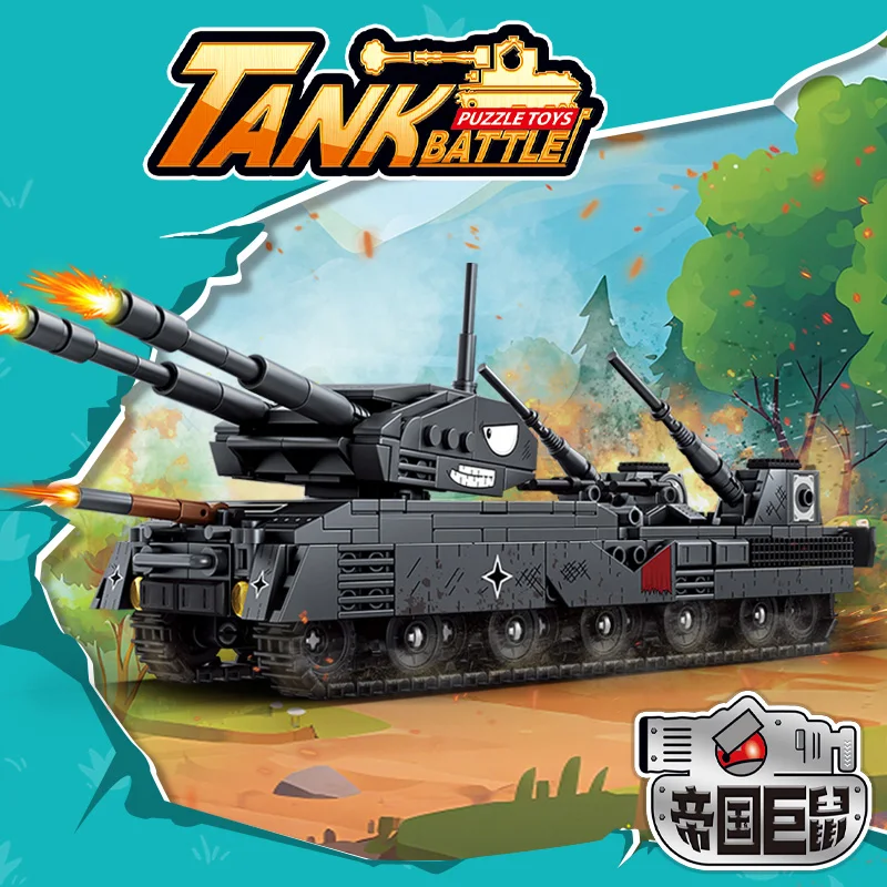Large-scale tank assembly model building blocks, super-heavy armor, handmade DIY military figurine toys, Tiger tank for boys 6
Large-scale tank assembly model building blocks, super-heavy armor, handmade DIY military figurine toys, Tiger tank for boys 6