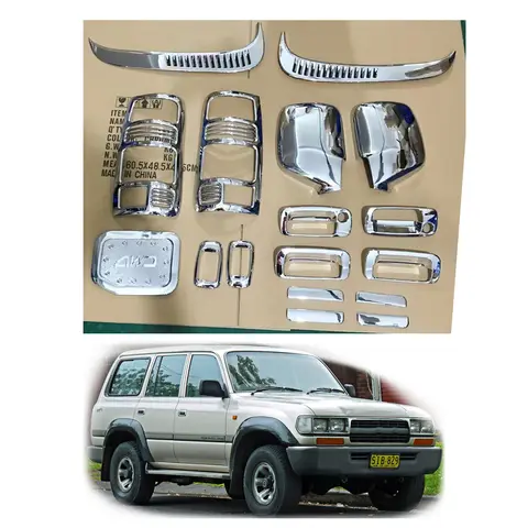 For Toyota Land Cruiser FJ80 LC80 4500 Autana Brand Car Modification Exterior Decoration Accessories Trim ABS Chrome Cover Kit