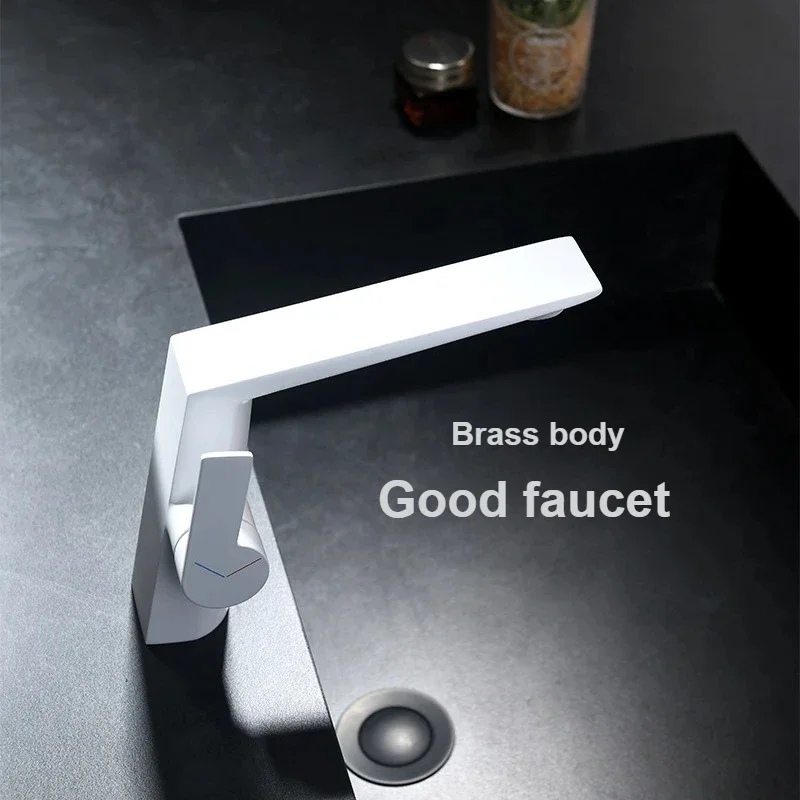 Brass Bathroom Basin Faucet Matte White Gunmetal Grey Single Handle Cold Hot Water Mixer Tap for Home Vanity Sink Lavatory
Brass Bathroom Basin Faucet Matte White Gunmetal Grey Single Handle Cold Hot Water Mixer Tap for Home Vanity Sink Lavatory
