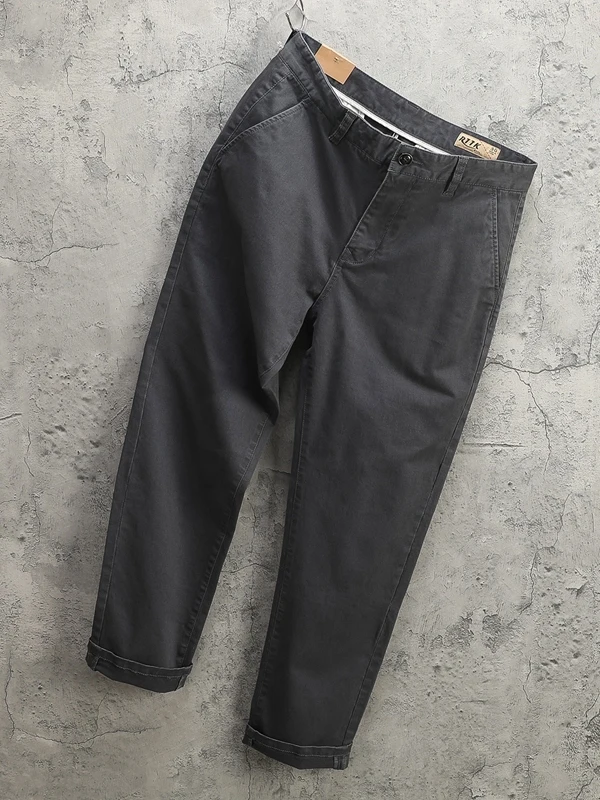 Slim Fit Cotton Work Trousers Men's Nine Points Straight Leg Khaki Casual Pants Waed Pure Color Trendy Korean Sle
Slim Fit Cotton Work Trousers Men's Nine Points Straight Leg Khaki Casual Pants Waed Pure Color Trendy Korean Sle