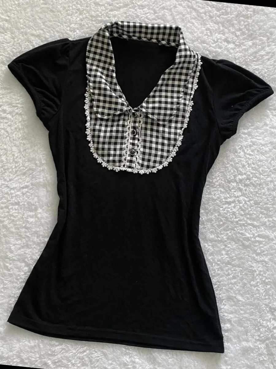 Оригинальная футболка Boya Girl Bla ort Sve, женская летняя винтажная дизайнерская уникальная черно-белая клетчатая футболка с воротником, хлопковая блестящая...
Оригинальная футболка Boya Girl Bla ort Sve, женская летняя винтажная дизайнерская уникальная черно-белая клетчатая футболка с воротником, хлопковая блестящая...