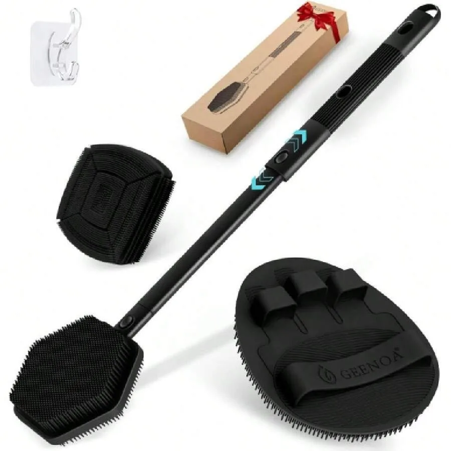 【New style】Silicone Back Scrubber For Shower, 16''-21''Extendable Shower Back Scrubber With Dual-Side Large Brush Head, 3-Lengt
【New style】Silicone Back Scrubber For Shower, 16''-21''Extendable Shower Back Scrubber With Dual-Side Large Brush Head, 3-Lengt