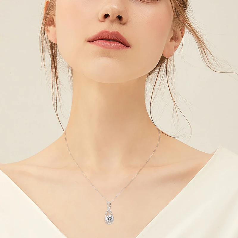 AINUOSHI 925 Sterling Silver Chain Necklace Fashion Water Drop Round Cut 8mm Moissanite Necklaces For Women Girls Jewelry Gift
AINUOSHI 925 Sterling Silver Chain Necklace Fashion Water Drop Round Cut 8mm Moissanite Necklaces For Women Girls Jewelry Gift