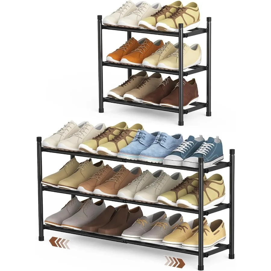 Expandable Shoe Rack 3 Tier Shoe Rack for Closet Stackable Adjustable Standing Metal Shoe Shelf Organizer Storage Small Shoe Ra
Expandable Shoe Rack 3 Tier Shoe Rack for Closet Stackable Adjustable Standing Metal Shoe Shelf Organizer Storage Small Shoe Ra