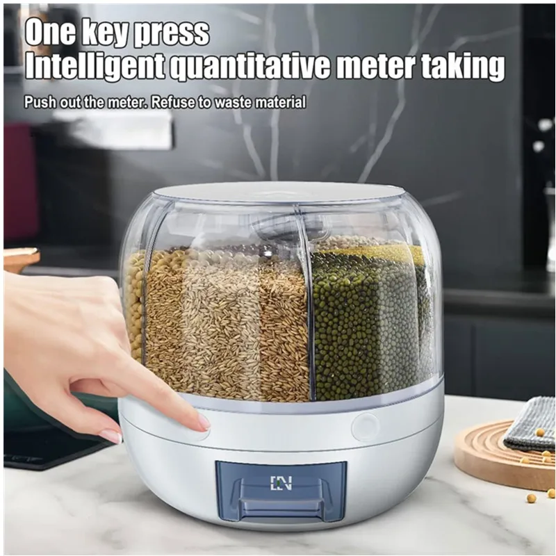 360 Degree Rotating Rice Sealed Dry Cereal Grain Bucket Dispenser Moisture-proof Food Container Kitchen Dispenser Storage Box
360 Degree Rotating Rice Sealed Dry Cereal Grain Bucket Dispenser Moisture-proof Food Container Kitchen Dispenser Storage Box