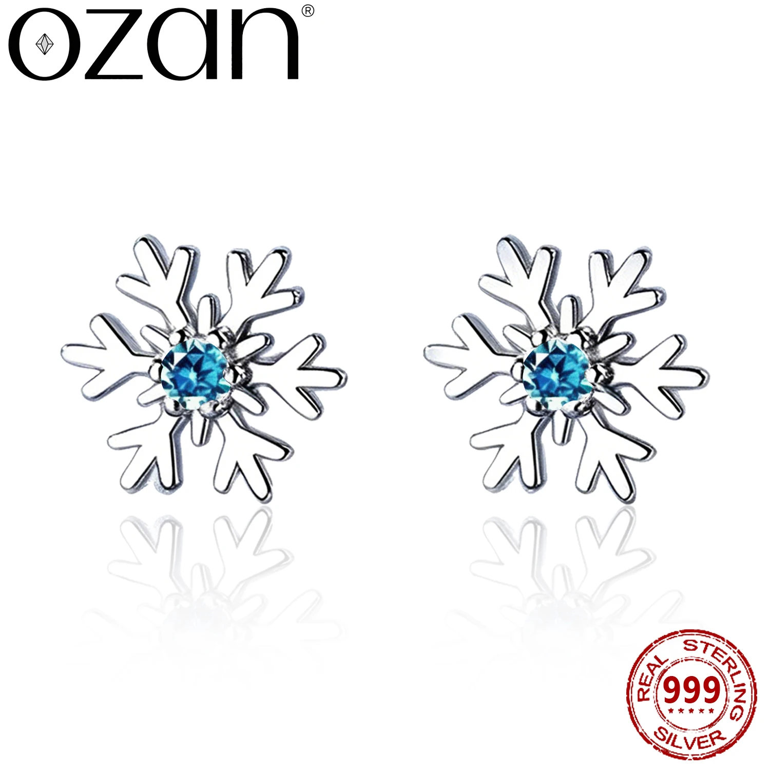 OZAN S999 Sterling Silver Earrings Stud Blue CZ Gemstone Snowflake Christmas Fashion Trendy Jewelry for Women Anniversary Gift
OZAN S999 Sterling Silver Earrings Stud Blue CZ Gemstone Snowflake Christmas Fashion Trendy Jewelry for Women Anniversary Gift