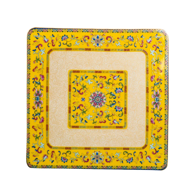 Luxury Chinese Palace Style Enamel Color Bone China Fruit Sarah Platter Square Flat Tray Base Home Vintage Ceramic
Luxury Chinese Palace Style Enamel Color Bone China Fruit Sarah Platter Square Flat Tray Base Home Vintage Ceramic