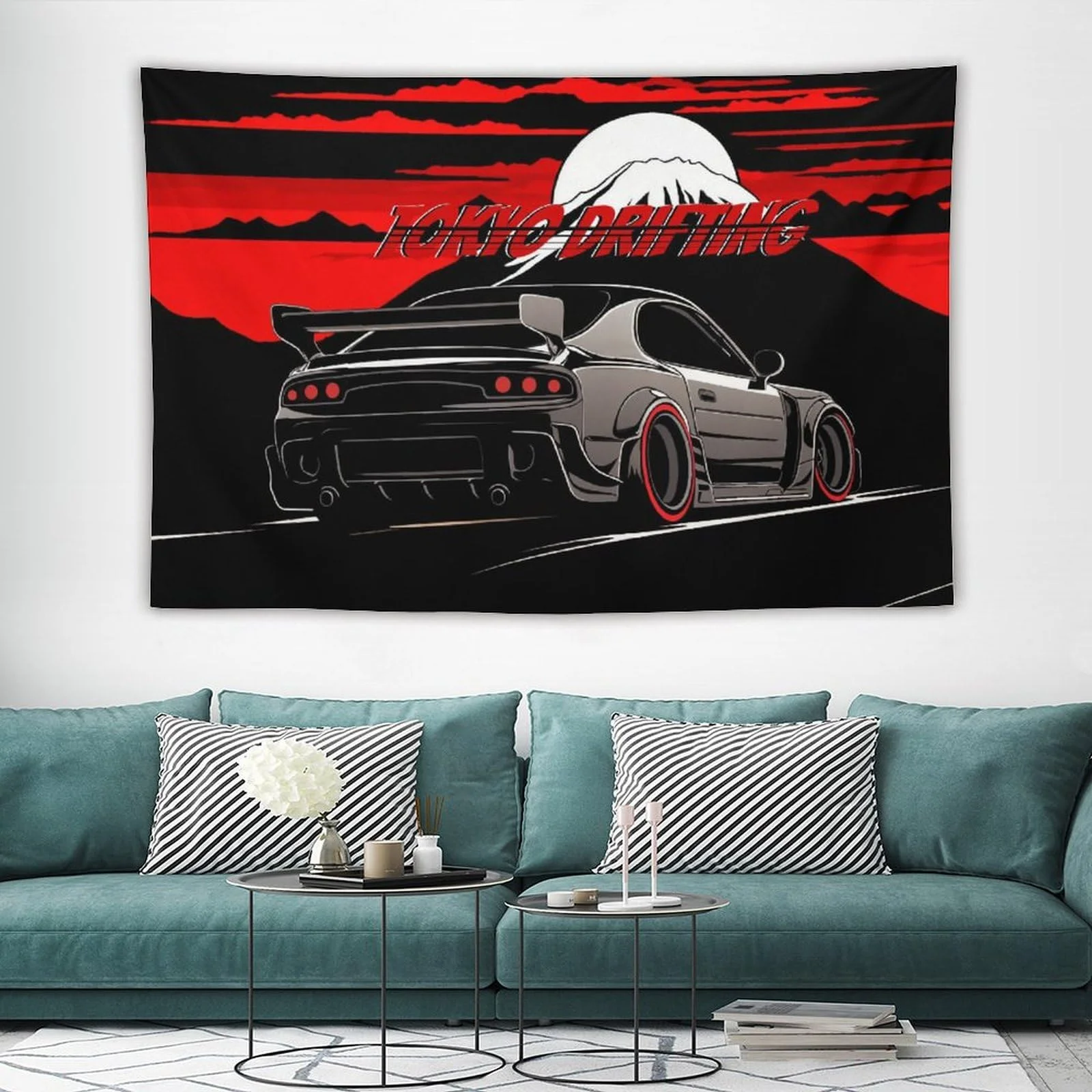 Гобелен VIKAMA Tokyo Drifting Car, настенный декор с принтом гор Фудзи и спортивных автомобилей, красно-черный, для спальни, игровой комнаты, гаража
Гобелен VIKAMA Tokyo Drifting Car, настенный декор с принтом гор Фудзи и спортивных автомобилей, красно-черный, для спальни, игровой комнаты, гаража