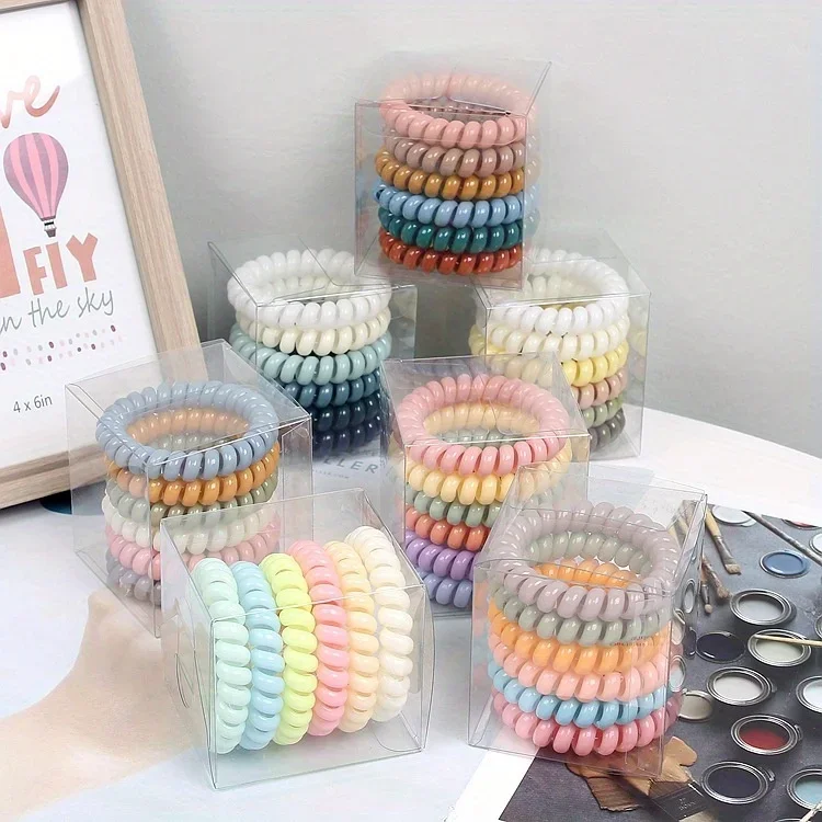6 Pcs Elastic Coil Hair Ties Set No Slip No Damage Hair Accessories Thick Hair Ponytail Holder for Women Girls
6 Pcs Elastic Coil Hair Ties Set No Slip No Damage Hair Accessories Thick Hair Ponytail Holder for Women Girls