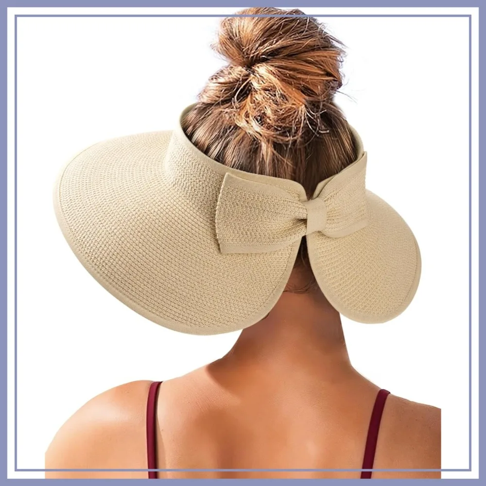 Women Sun Visor Hat with Ponytail Slot, UPF 50+ Beach Essentials, Packable Wide Brim
Women Sun Visor Hat with Ponytail Slot, UPF 50+ Beach Essentials, Packable Wide Brim