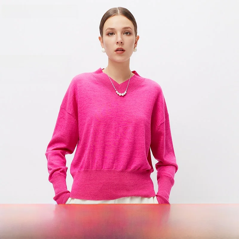 Ele V-Ne Knitted Sweater Pure Color Rose Red New Arrival Autumn Season Women's Faion Comfortable Cotton Blend Long Sl...
Ele V-Ne Knitted Sweater Pure Color Rose Red New Arrival Autumn Season Women's Faion Comfortable Cotton Blend Long Sl...