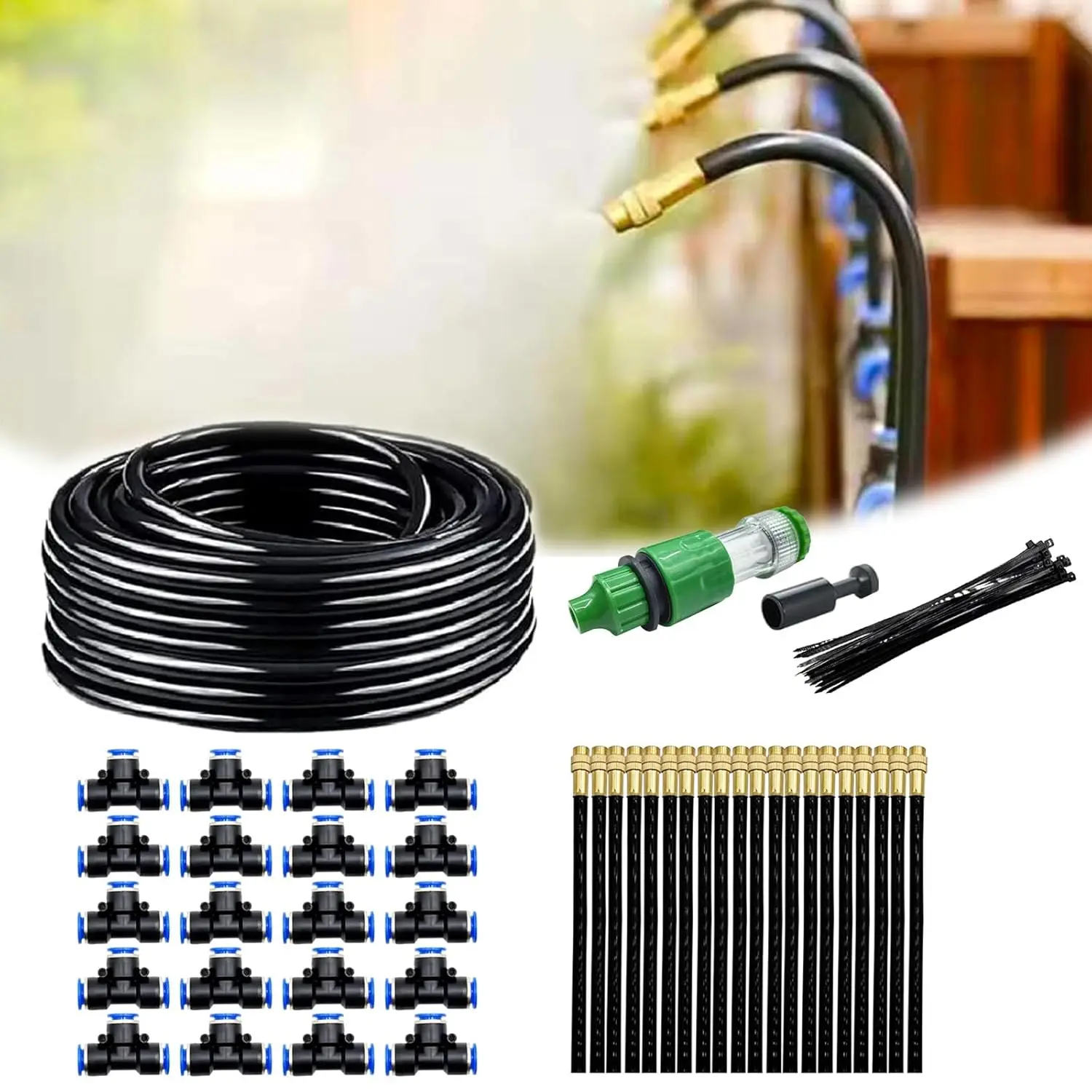 Automatic Greenhouse Drip Irrigation Kit with 20 Brass Nozzles, 65FT Tubing for Outdoor Plants & Gardens - Easy Setup
Automatic Greenhouse Drip Irrigation Kit with 20 Brass Nozzles, 65FT Tubing for Outdoor Plants & Gardens - Easy Setup