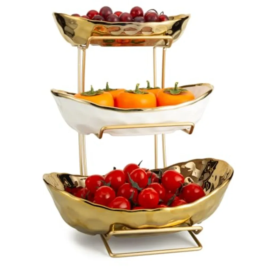 3 Tier Fruit Bowl for Kitchen Counter Ceramic Fruit Stand for Countertop Home Fruit Rack with Holder Vegetable Bowl Snacks Nuts
3 Tier Fruit Bowl for Kitchen Counter Ceramic Fruit Stand for Countertop Home Fruit Rack with Holder Vegetable Bowl Snacks Nuts