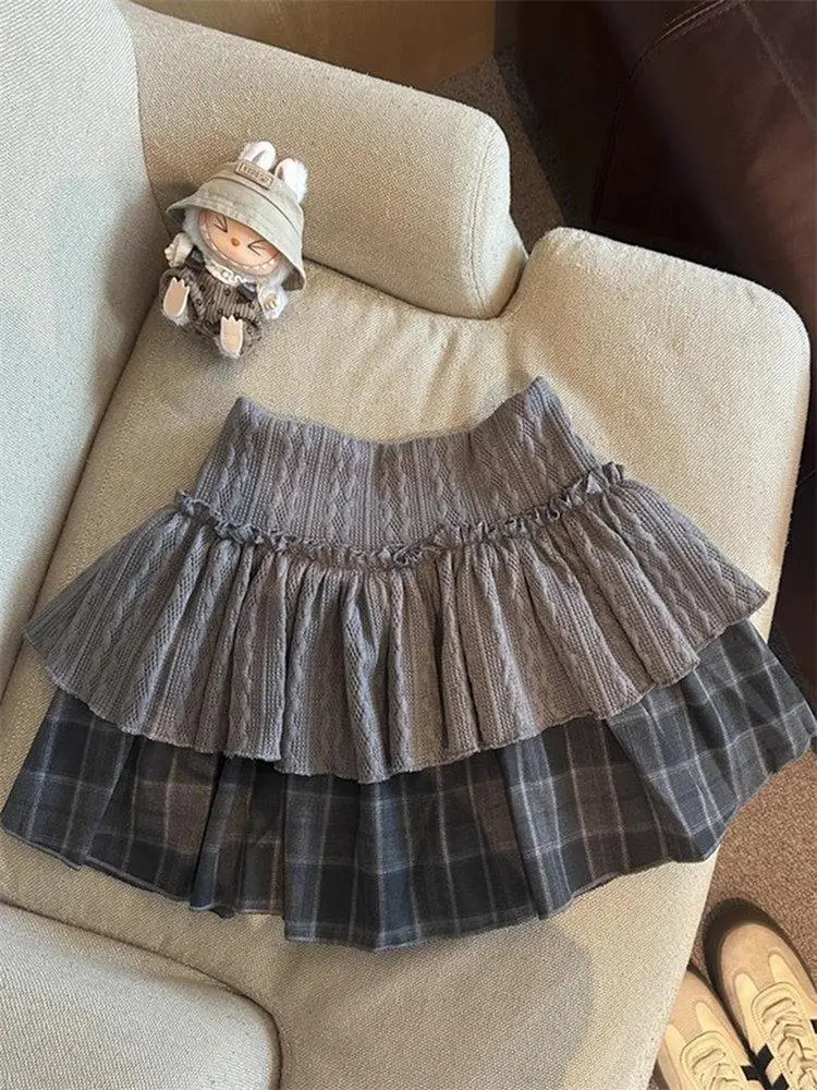 Корейская юбка А-силуэта с высокой талией для женщин, осенне-зимняя, в стиле «сладко-пикантная девушка», с узором «торт», двухслойная, с эффектом стеганой ткани
Корейская юбка А-силуэта с высокой талией для женщин, осенне-зимняя, в стиле «сладко-пикантная девушка», с узором «торт», двухслойная, с эффектом стеганой ткани