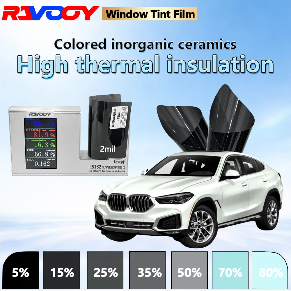 IR1580 Series Inorganic Ceramic Automotive Window Tint Film 2mil 16.3% VLT High Thermal Insulation Car Window Film 152CMX30M
IR1580 Series Inorganic Ceramic Automotive Window Tint Film 2mil 16.3% VLT High Thermal Insulation Car Window Film 152CMX30M