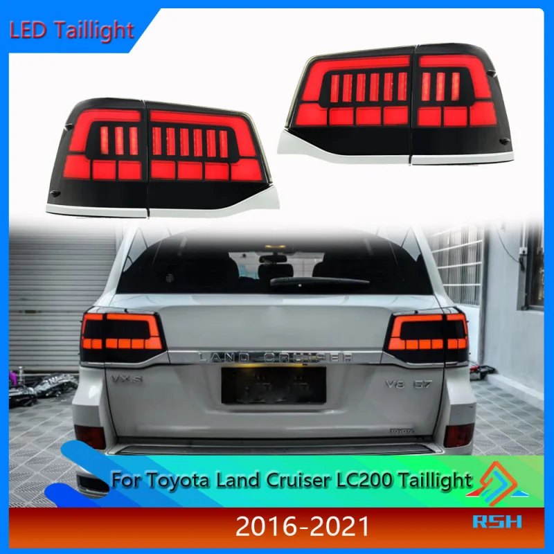 For Toyota Land Cruiser Taillight Assembly 2016-2021 Modification Land Cruiser LC200 LED Driving Flow Turn Signal Rear Lamp
For Toyota Land Cruiser Taillight Assembly 2016-2021 Modification Land Cruiser LC200 LED Driving Flow Turn Signal Rear Lamp