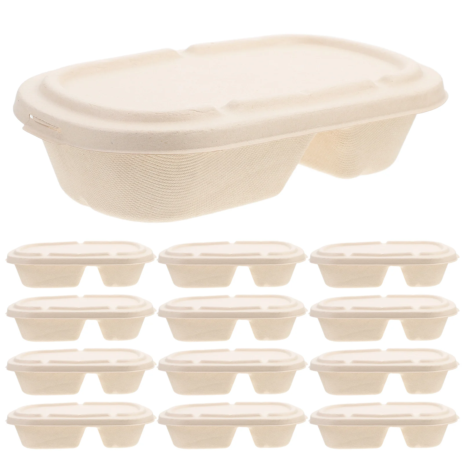 25 Sets Disposable Pulp Boxes 850ml Double Compartments Paper Lids Takeout Containers Salads Sushi Food Packaging Kitchen Bar
25 Sets Disposable Pulp Boxes 850ml Double Compartments Paper Lids Takeout Containers Salads Sushi Food Packaging Kitchen Bar