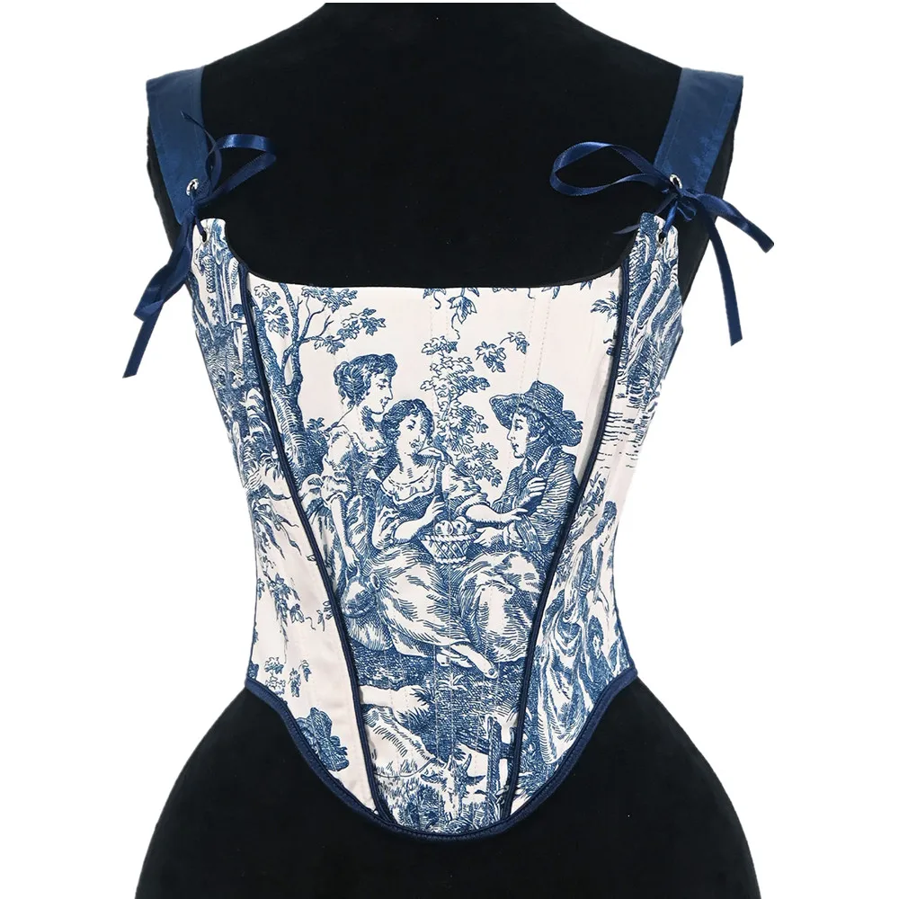 Women Retro Short Overbust Corset Plastic Bones Crop Cami Top Medieval Waist Trainer Lace Up Printed Shaping Tops Stage Costume
Women Retro Short Overbust Corset Plastic Bones Crop Cami Top Medieval Waist Trainer Lace Up Printed Shaping Tops Stage Costume