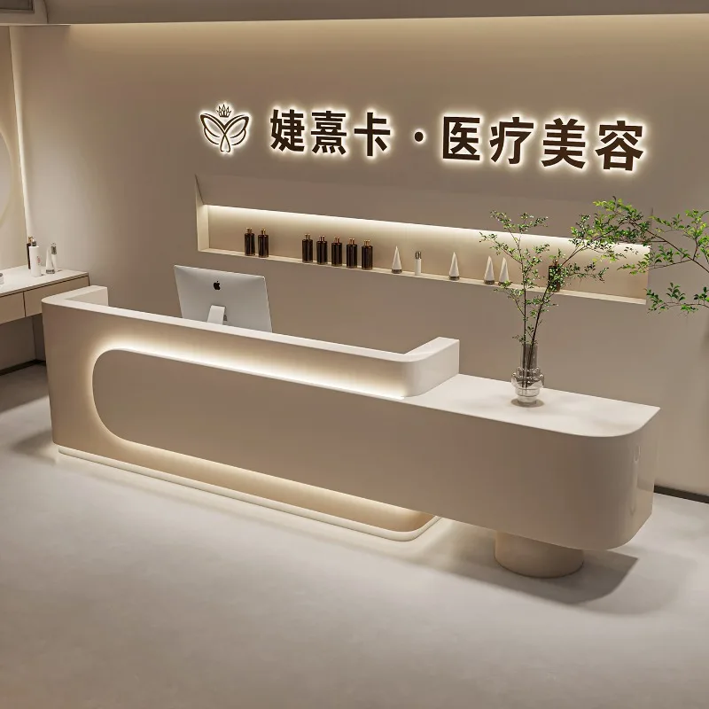 Modern Beauty Salon Reception Desk Nordic Cream Style Clothing Store Medical Beauty Clinic Cashier Counter Office Furniture FYRD
Modern Beauty Salon Reception Desk Nordic Cream Style Clothing Store Medical Beauty Clinic Cashier Counter Office Furniture FYRD