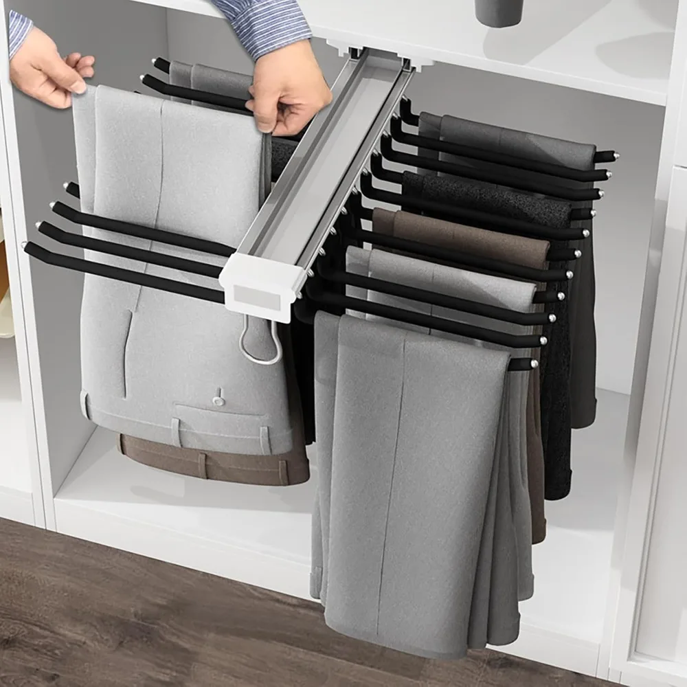 Pull Out Trousers Rack, 22 Arms Steel Pull Out Pants Rack Pants Hanger Bar Clothes Organizers for Closet,Maximum Load 33lbs
Pull Out Trousers Rack, 22 Arms Steel Pull Out Pants Rack Pants Hanger Bar Clothes Organizers for Closet,Maximum Load 33lbs