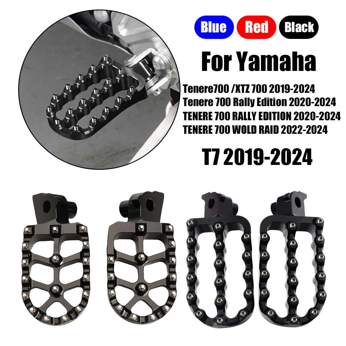For Yamaha TENERE 700 T7 T 7 XTZ 700 2023 2021 2022 2024 Rally Edition Wide Footpegs Footrests Foot Pedals CNC Motorcycle Parts
For Yamaha TENERE 700 T7 T 7 XTZ 700 2023 2021 2022 2024 Rally Edition Wide Footpegs Footrests Foot Pedals CNC Motorcycle Parts