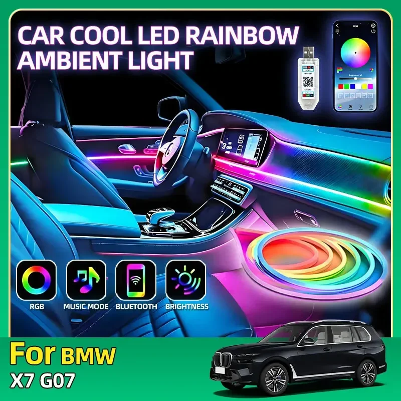 Auto Decorative Lamp 5M APP Control RGB Neon Lights For BMW X7 G07 E84 F48 F49 F39 E83 F25 G01 E53 E70 G05 F26 G02 E71 F16 G06
Auto Decorative Lamp 5M APP Control RGB Neon Lights For BMW X7 G07 E84 F48 F49 F39 E83 F25 G01 E53 E70 G05 F26 G02 E71 F16 G06