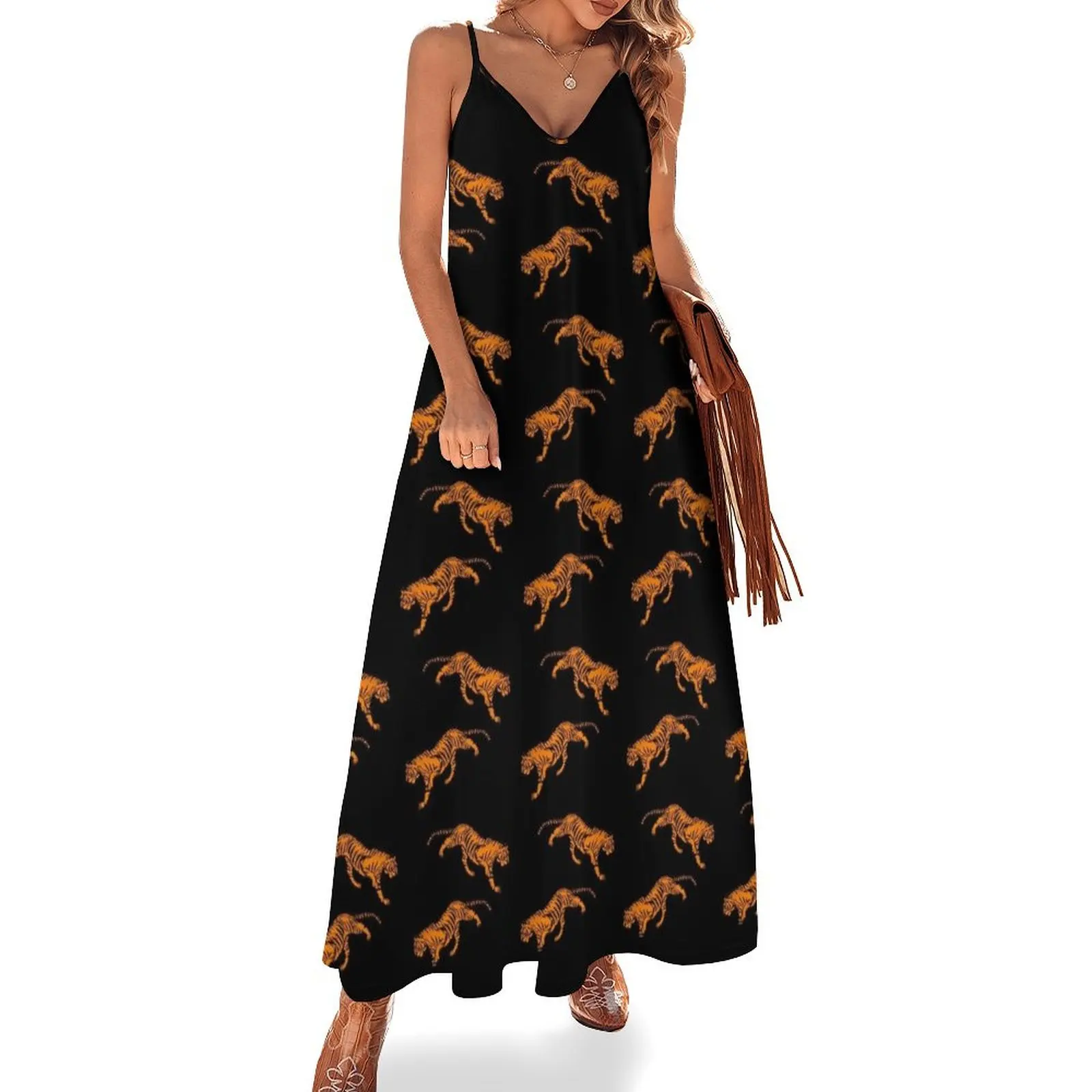 Stalking Tigers in Orange and Black Sleeveless Long Dress dress dresses Casual dresses women's summer jumpsuit Dress
Stalking Tigers in Orange and Black Sleeveless Long Dress dress dresses Casual dresses women's summer jumpsuit Dress