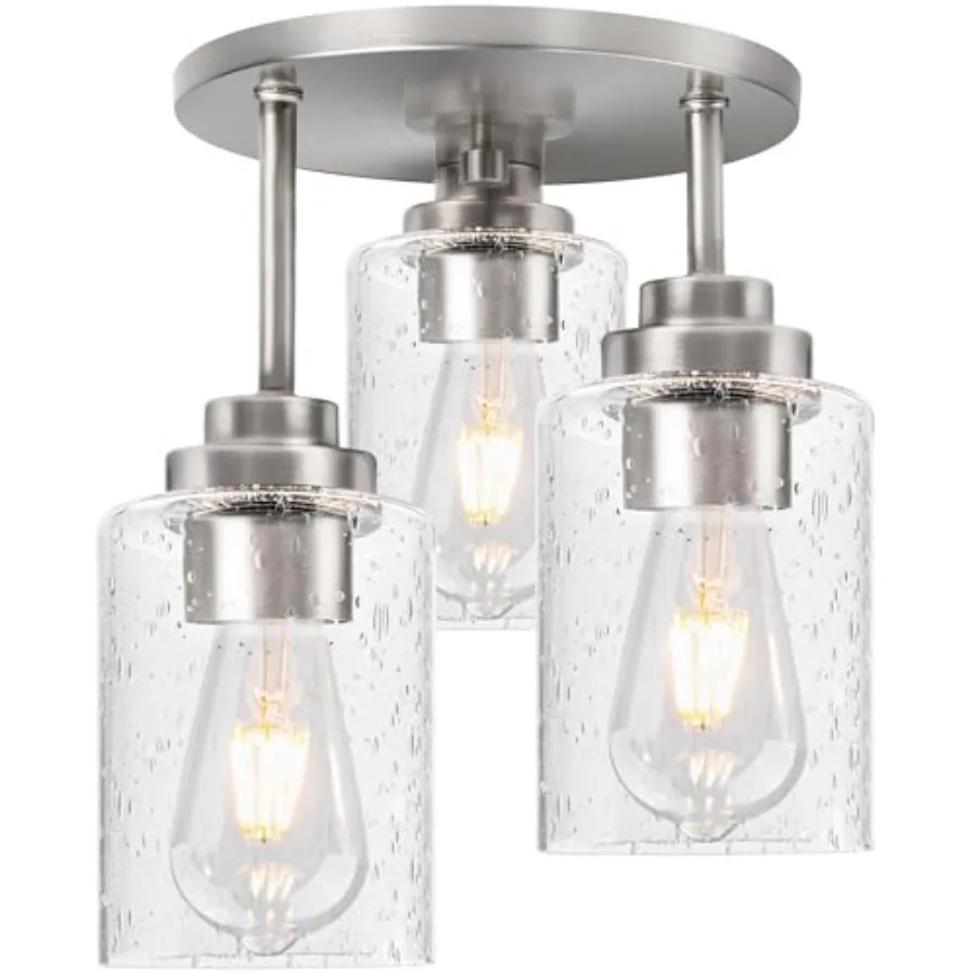 3-Light Semi Flush Mount Ceiling Light, 9 Inch Close to Ceiling Light Fixtures with Seeded Glass Shades, Modern Ceiling Lightin
3-Light Semi Flush Mount Ceiling Light, 9 Inch Close to Ceiling Light Fixtures with Seeded Glass Shades, Modern Ceiling Lightin