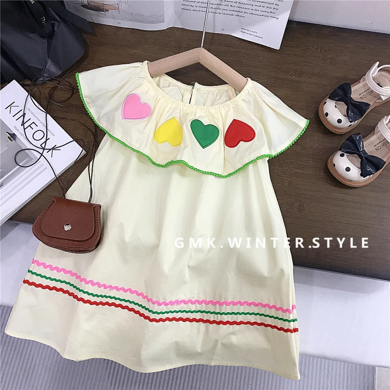 Girls' Dress Summer New Children's Heart Large Collar Dress Baby Girl Princess Dress Sleeveless Thin Dress
Girls' Dress Summer New Children's Heart Large Collar Dress Baby Girl Princess Dress Sleeveless Thin Dress