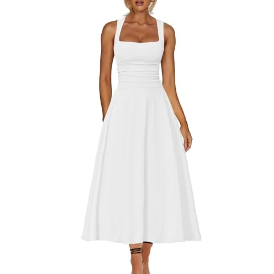 Kaximil Women's Square Neck Corset A Line Maxi Dress Ruffle Ruched Waist Flowy Long Dresses
Kaximil Women's Square Neck Corset A Line Maxi Dress Ruffle Ruched Waist Flowy Long Dresses