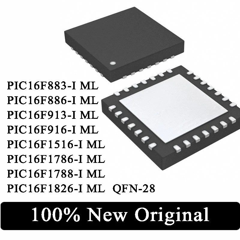 10Pc PIC16F883-I PIC16F886-I PIC16F913-I PIC16F916-I PIC16F1516-I PIC16F1786-I PIC16F1788-I PIC16F1826-I ML QFN-28 IC Chip
10Pc PIC16F883-I PIC16F886-I PIC16F913-I PIC16F916-I PIC16F1516-I PIC16F1786-I PIC16F1788-I PIC16F1826-I ML QFN-28 IC Chip