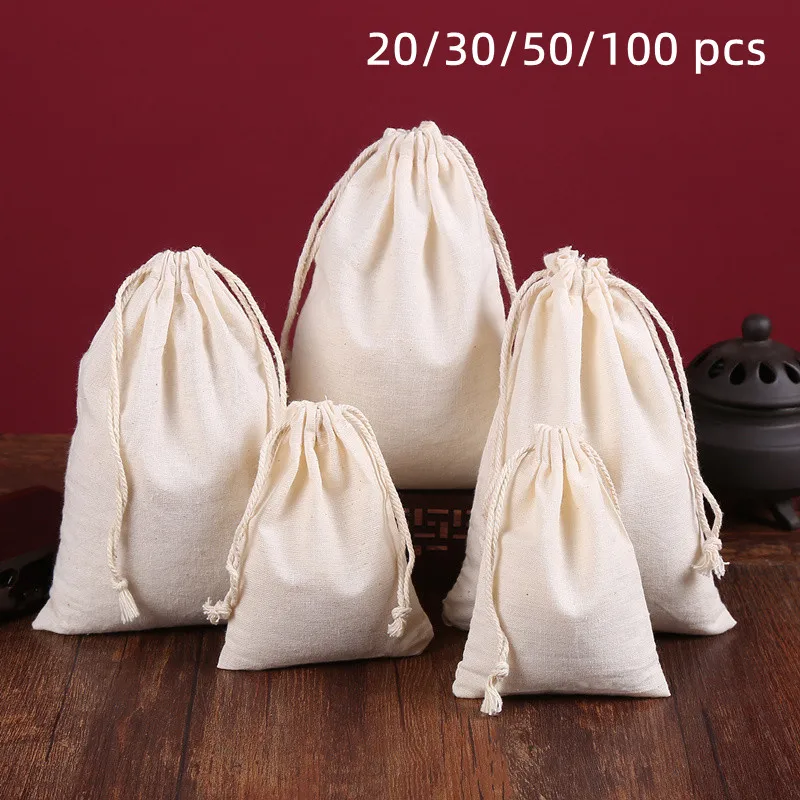 50/100 Pcs/Lot 100% Cotton Drawstring Storage Bags for Gift Package Christmas Party Wedding Craft Packing Plain Pouches
50/100 Pcs/Lot 100% Cotton Drawstring Storage Bags for Gift Package Christmas Party Wedding Craft Packing Plain Pouches
