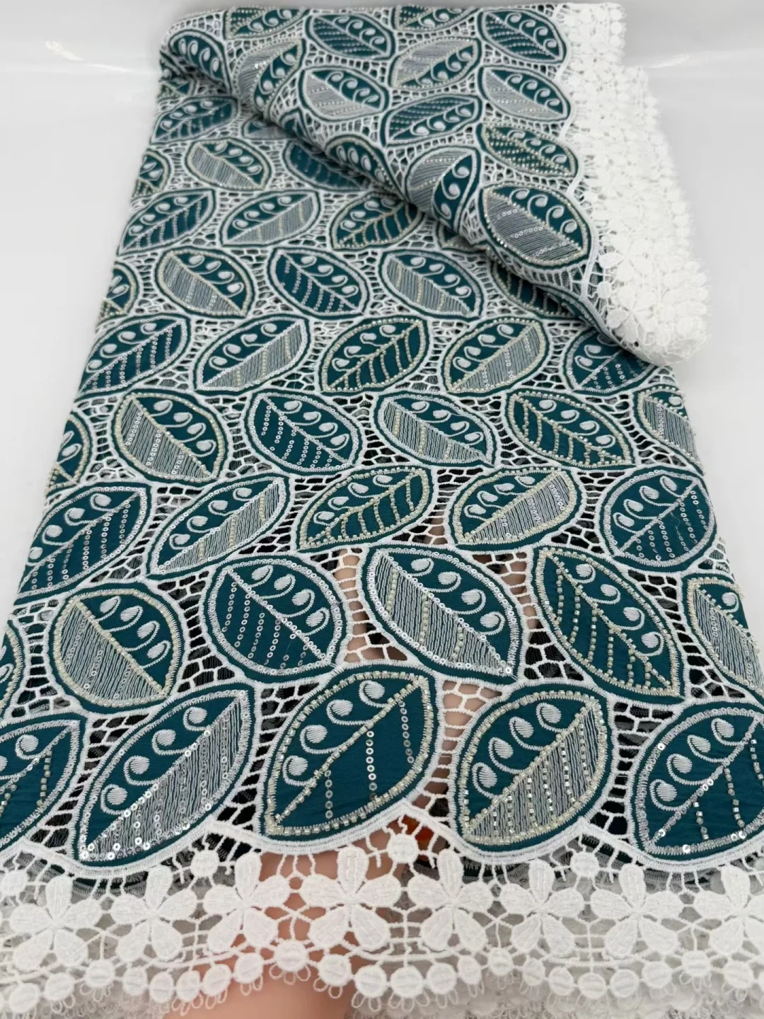 New Green Handmade Beads African Guipure Cord Lace Fabric 2026 High Quality Sequins Nigerian Water Soluble Lace Fabric
New Green Handmade Beads African Guipure Cord Lace Fabric 2026 High Quality Sequins Nigerian Water Soluble Lace Fabric