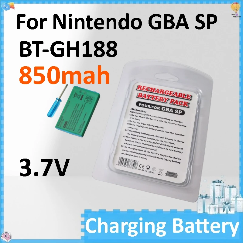 5pcs BT-GH188 850mAh 3.7V Batteries for Nintendo GBA SP Game Console with Screwdriver
5pcs BT-GH188 850mAh 3.7V Batteries for Nintendo GBA SP Game Console with Screwdriver
