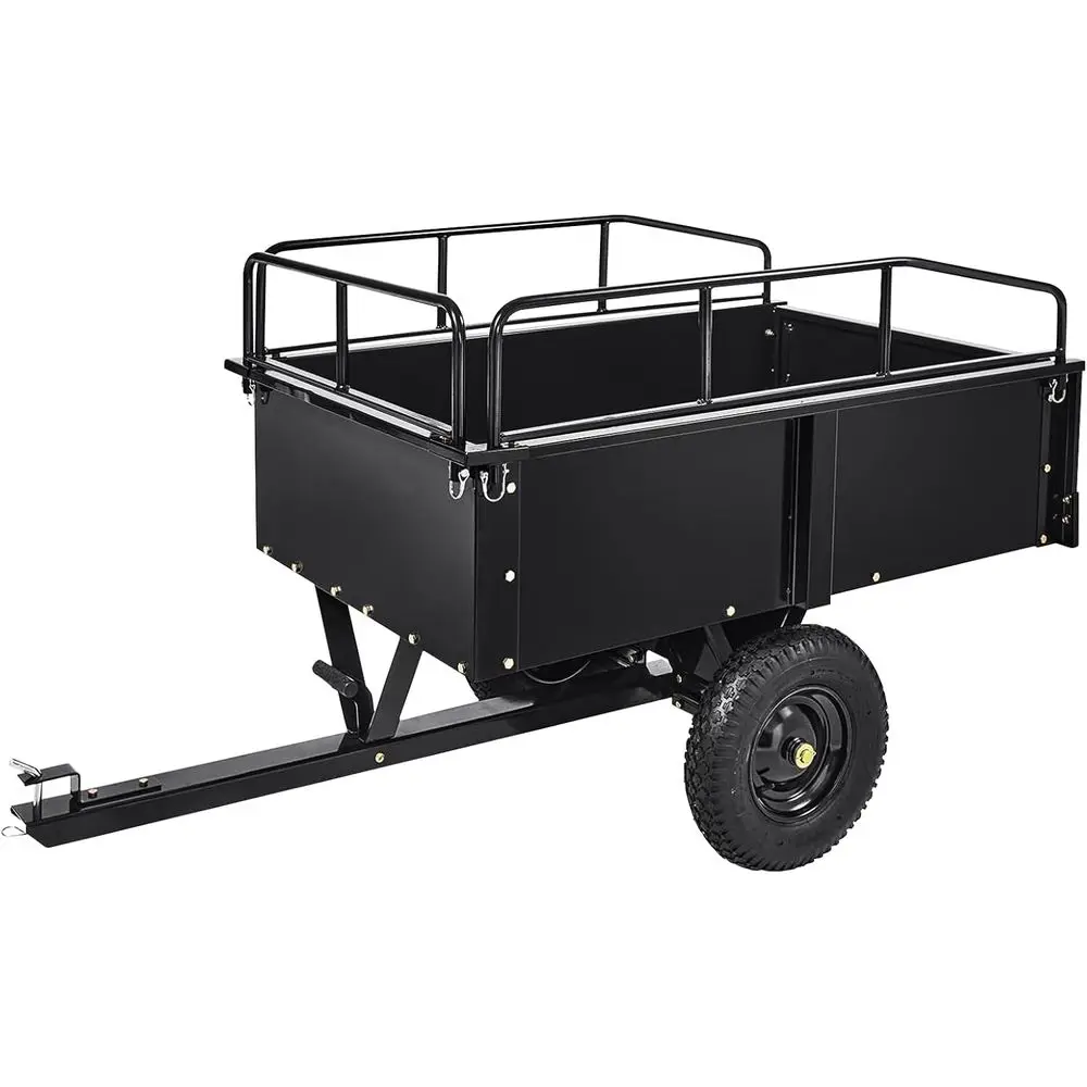 900lbs Capacity Steel UTV Towable Dump Cart with 15 Cubic Ft Agricultural Trailer and Removable Rear Panel
900lbs Capacity Steel UTV Towable Dump Cart with 15 Cubic Ft Agricultural Trailer and Removable Rear Panel