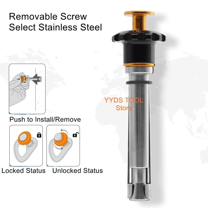 Removable anchor point extension M12 stainless steel rock nail hanging piece aerial safety rope fixing expansion nail
Removable anchor point extension M12 stainless steel rock nail hanging piece aerial safety rope fixing expansion nail