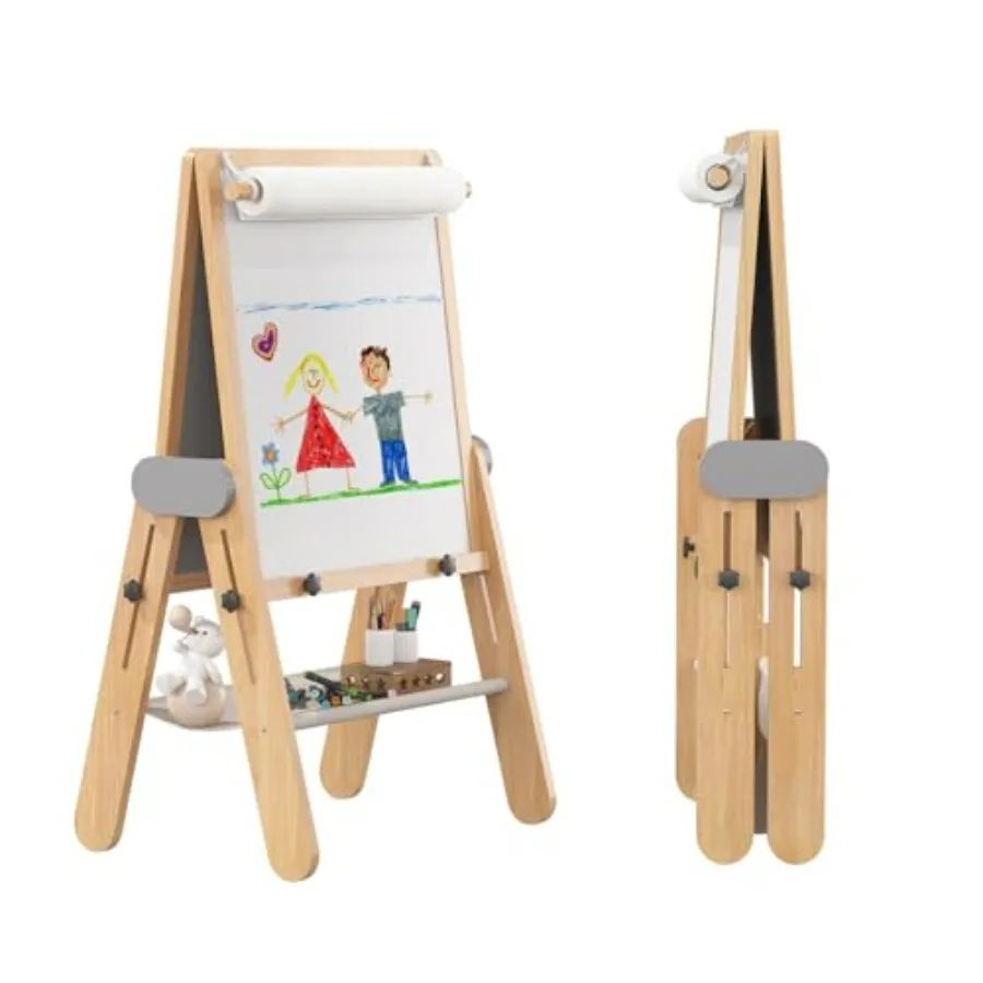 3-in-1 Folding Art Easel - Double-Sided Foldable Wooden Art Easel with Chalkboard Whiteboard Height Adjustable Portable Art Sta
3-in-1 Folding Art Easel - Double-Sided Foldable Wooden Art Easel with Chalkboard Whiteboard Height Adjustable Portable Art Sta