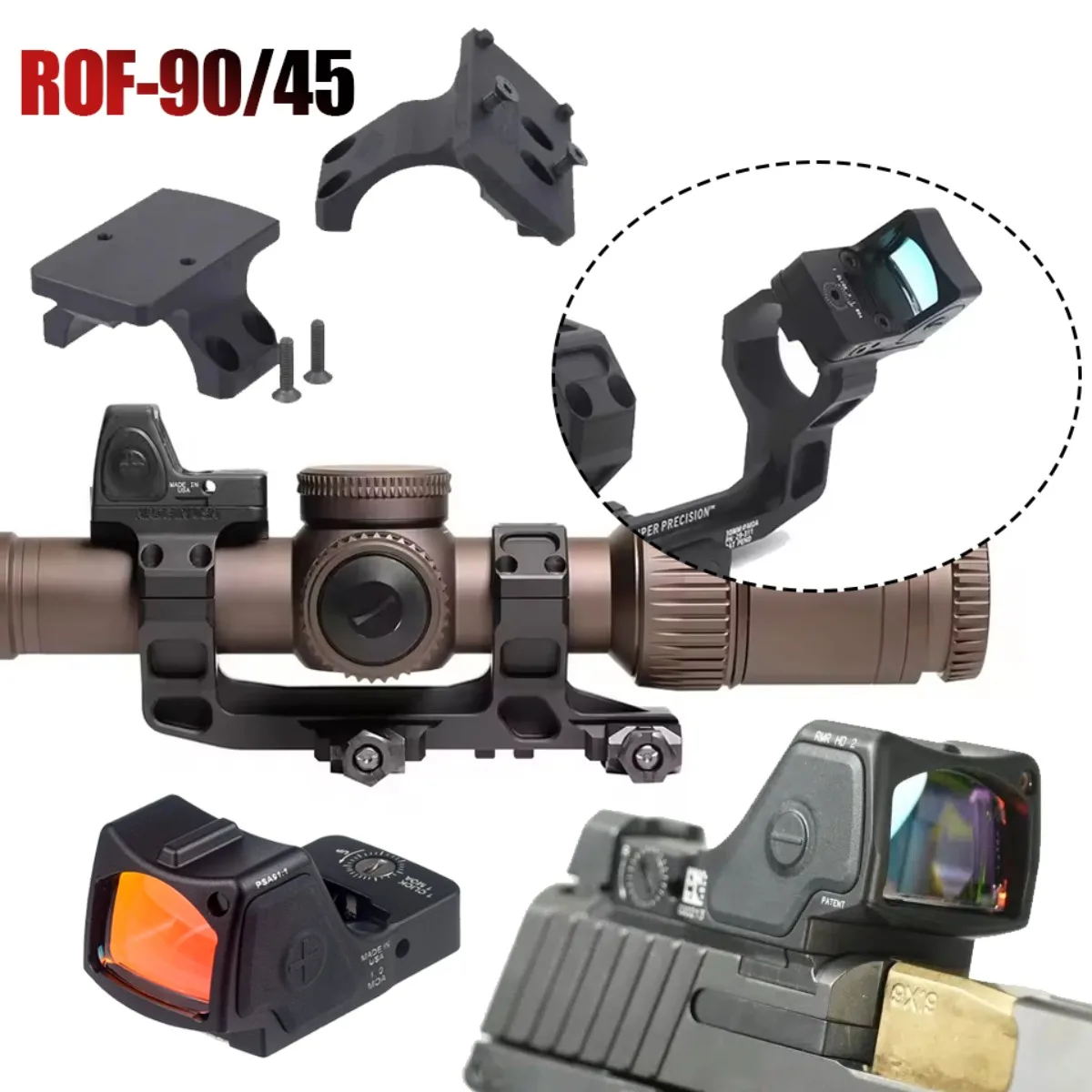 Tactical 1.54 1.93 Mount 25.4/30mm Dual Ring Scope Mount For 20mm Picatinny Rail Optical Sight RM-HD Red Green Dot Sight ROF-90
Tactical 1.54 1.93 Mount 25.4/30mm Dual Ring Scope Mount For 20mm Picatinny Rail Optical Sight RM-HD Red Green Dot Sight ROF-90