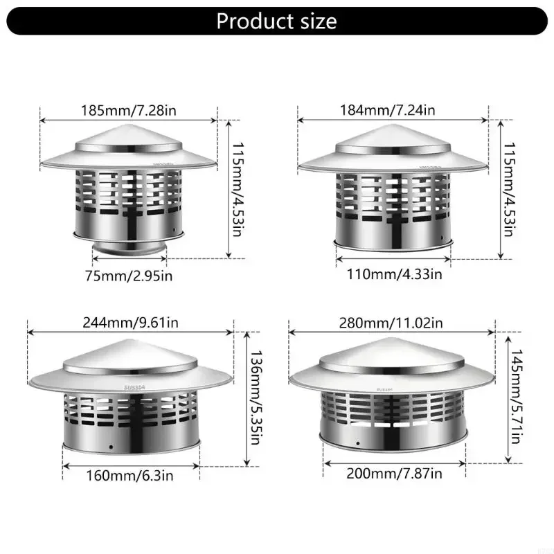Stainles Steel Chimney Cap Exterior Wall Air Outlet Roof Pipe Exhaust Hood For Ventilation Ducts Chimneys Exhaust Hood
Stainles Steel Chimney Cap Exterior Wall Air Outlet Roof Pipe Exhaust Hood For Ventilation Ducts Chimneys Exhaust Hood