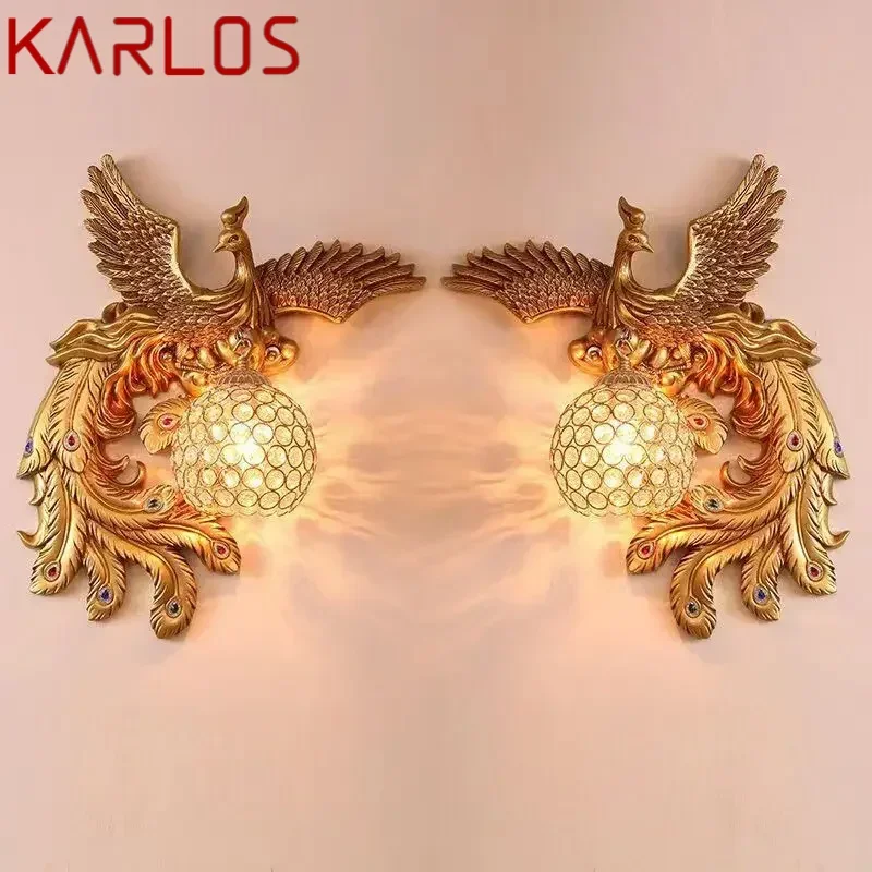 KARLOS Modern Resin Wall Light Vintage LED Gold Creative FengHuang Sconce Lamp Decor for Home Living Room Bedroom
KARLOS Modern Resin Wall Light Vintage LED Gold Creative FengHuang Sconce Lamp Decor for Home Living Room Bedroom