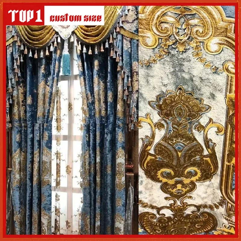 European Luxury Curtains For Living Room Bedroom Villa Embroidered Blackout Royal Window Kitchen Gold Blue Valance High-end
European Luxury Curtains For Living Room Bedroom Villa Embroidered Blackout Royal Window Kitchen Gold Blue Valance High-end
