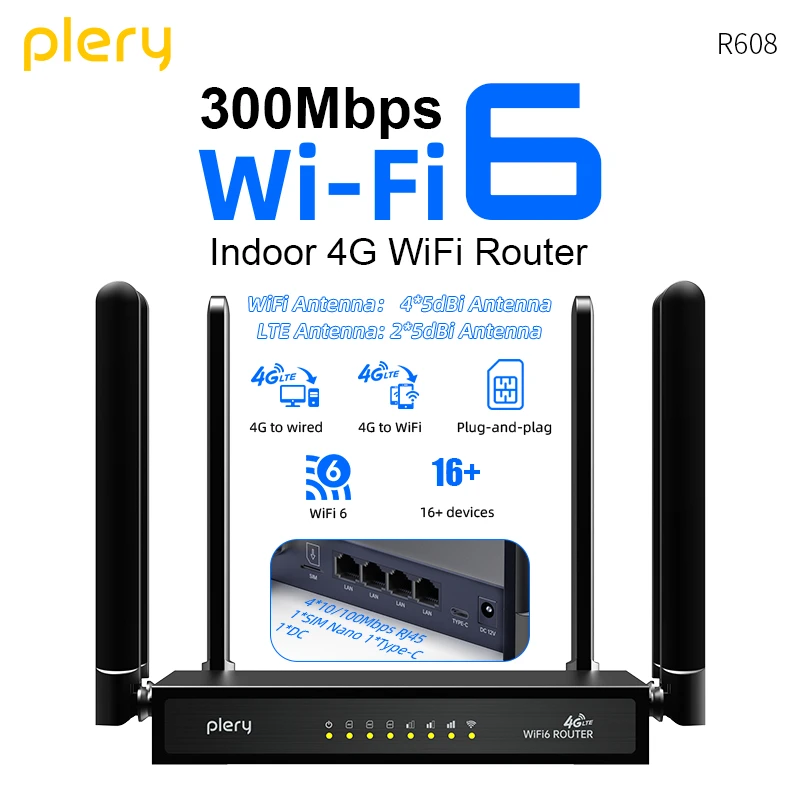 4G CAT4 Router For Outdoor IP Camera/CPE 300Mbps LTE POE/DC Power 6*5dBi Antennas Supports16 Devices 4G To Wired/WIFI
4G CAT4 Router For Outdoor IP Camera/CPE 300Mbps LTE POE/DC Power 6*5dBi Antennas Supports16 Devices 4G To Wired/WIFI
