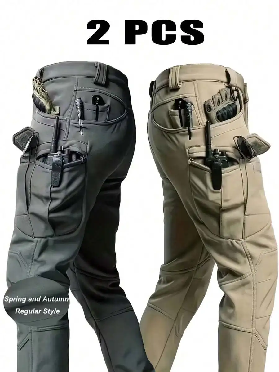 2pcs, Men's Cargo Work Hiking Pants With 9 Pockets, Ideal For Outdoor Activities Such As Mountaineering, Rock Climbing,
2pcs, Men's Cargo Work Hiking Pants With 9 Pockets, Ideal For Outdoor Activities Such As Mountaineering, Rock Climbing,