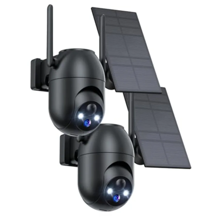 Outdoor security camera: solar-powered wireless 2K WiFi CCTV with motion sensor, IP66 waterproof housing, 360 viewing angle, ba
Outdoor security camera: solar-powered wireless 2K WiFi CCTV with motion sensor, IP66 waterproof housing, 360 viewing angle, ba