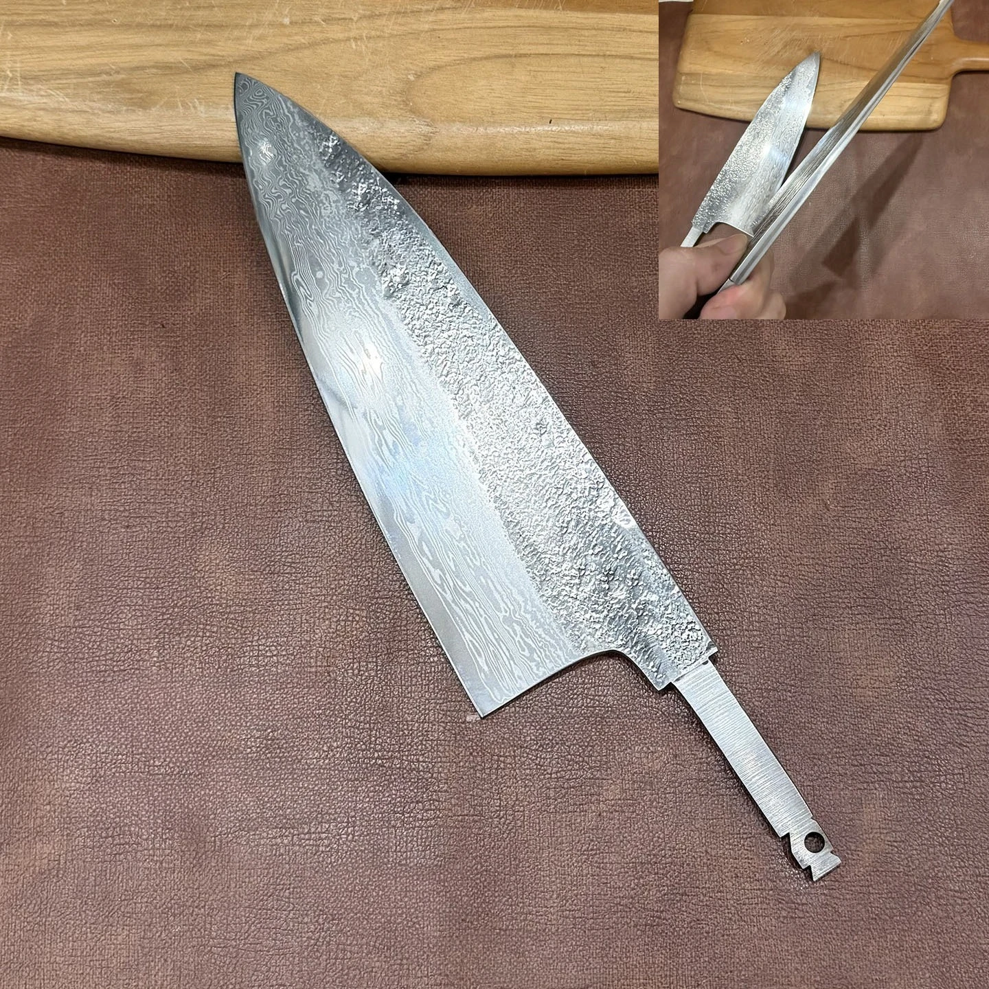 RHON DIY Forged Damascus Steel Deba Knife Net Blade Japanese Kitchen Fish Head Cutting Knives Without Handle Double Edge Tools
RHON DIY Forged Damascus Steel Deba Knife Net Blade Japanese Kitchen Fish Head Cutting Knives Without Handle Double Edge Tools